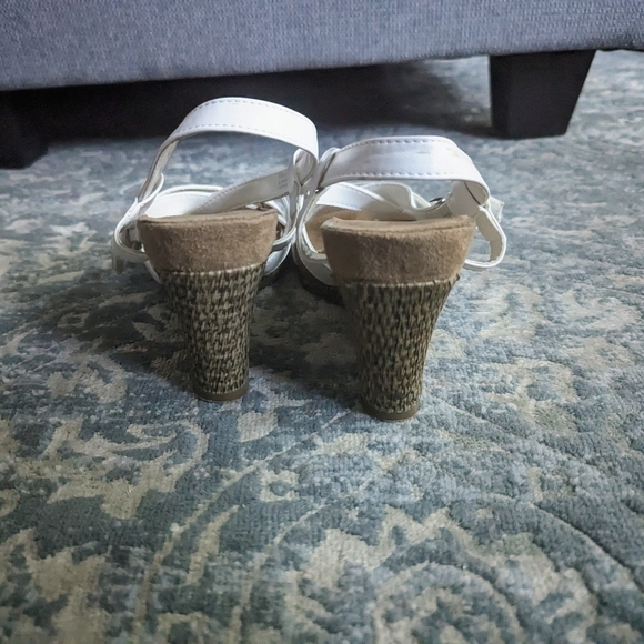 White Strappy Aerosoles Wedges - Picture 9 of 13